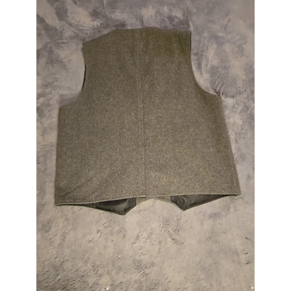 Wyoming Traders Mens L Gray Virgin Wool Western Vest Cowboy Ranch Button Down - Picture 13 of 14